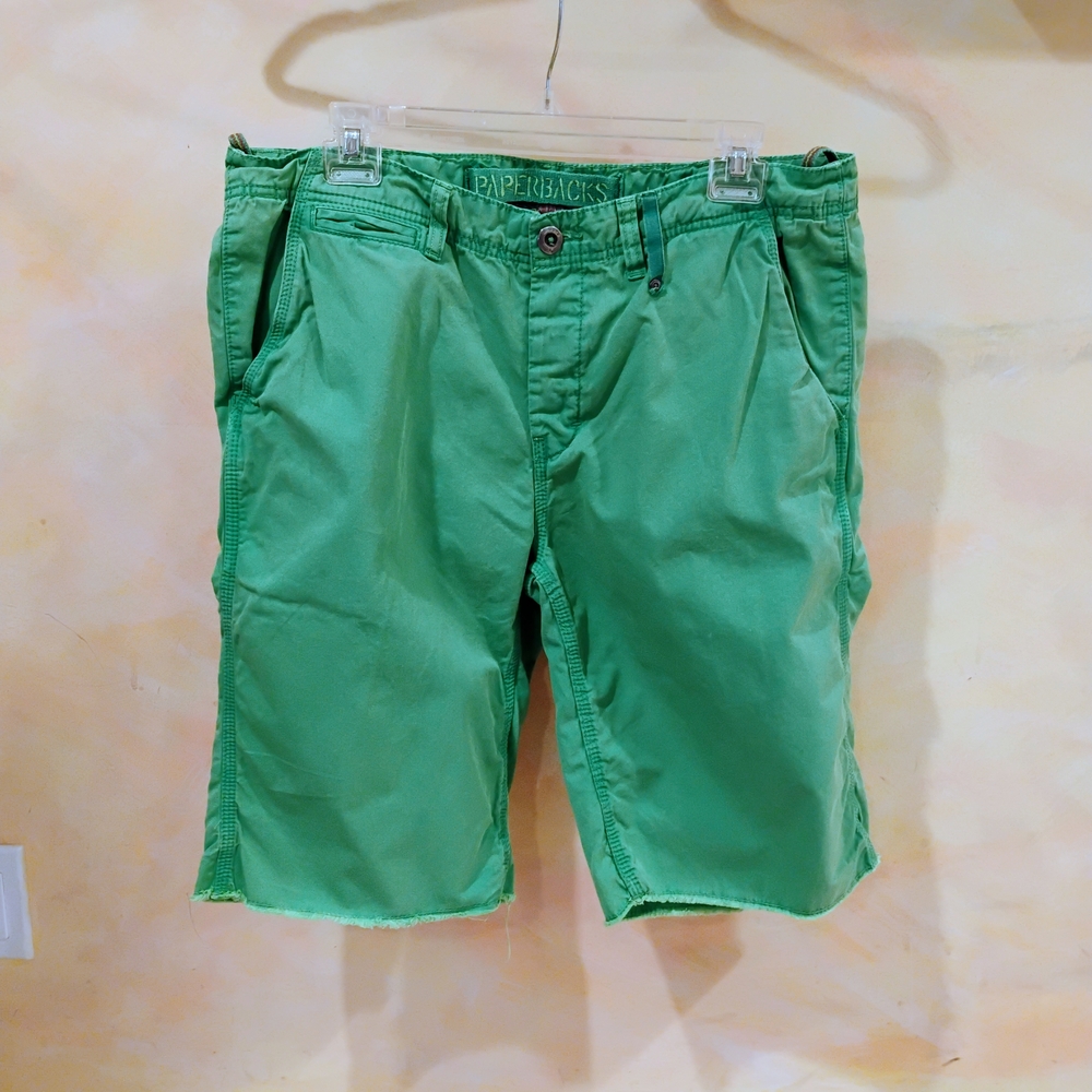 Paperbacks Vibrant Green Men's Flat Front Shorts